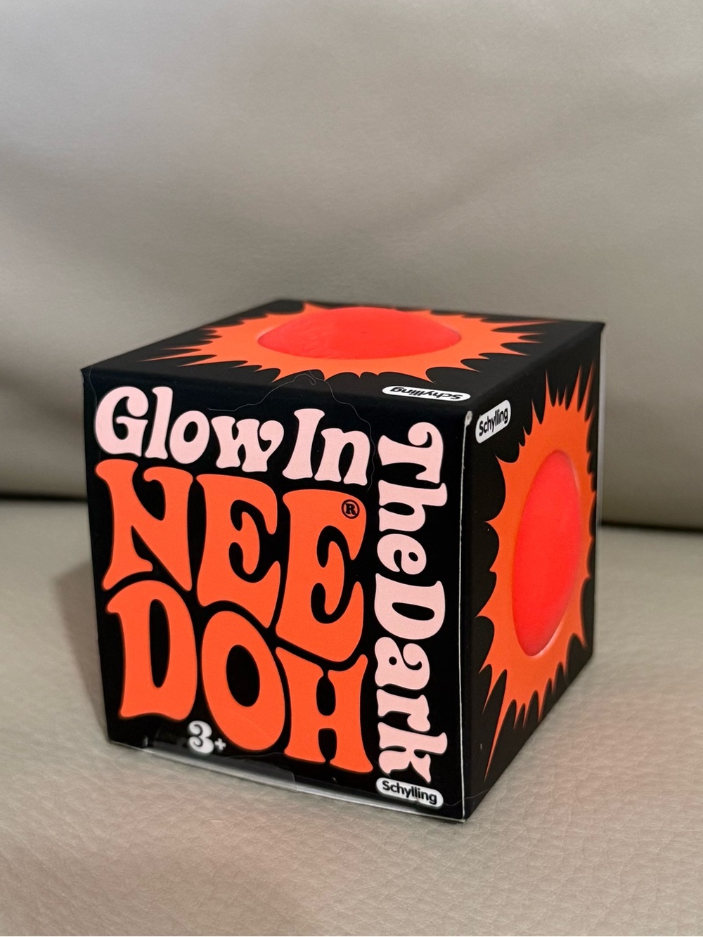 NEW NeeDoh Glow In The Dark ORANGE Squishy Fidget Toy Stress Ball Authentic!
